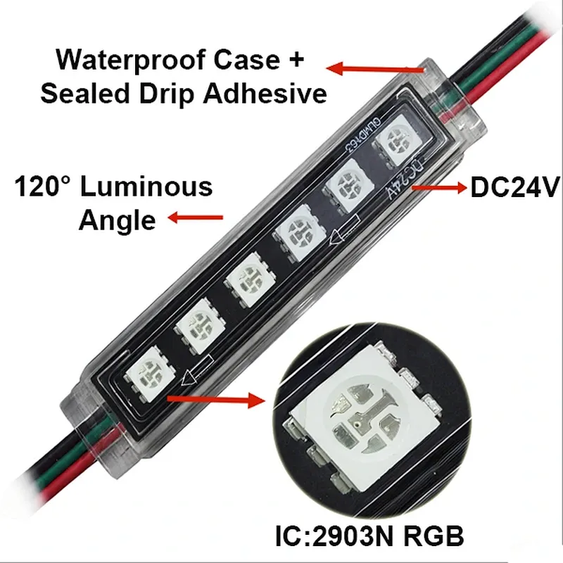 DC24V Intelligent Control Outdoor Waterproof RGB LED Module Light